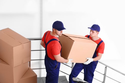 Professional movers assisting with packing